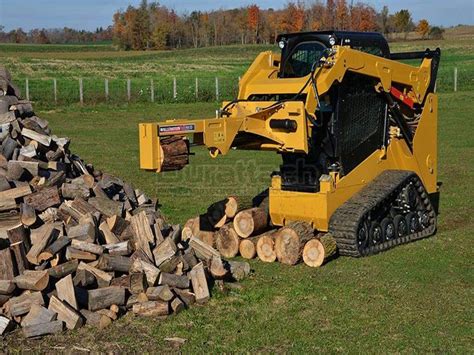 skid steer log cutter and splitter|skid steer mounted log splitter.